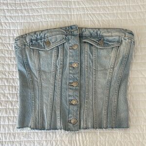 Light Blue Denim Corset Top